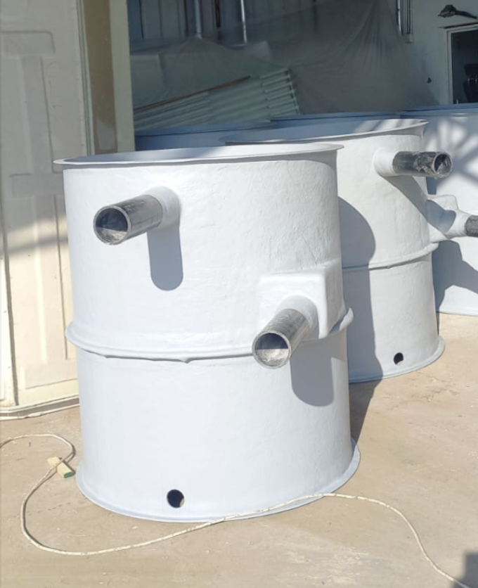 Completed fiberglass products ready for delivery in Oman